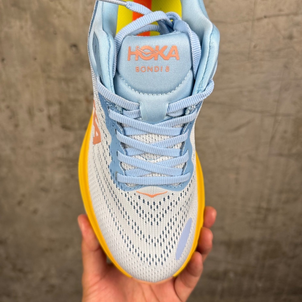 HOKA One One Bondi 8 Wide Women's Size 8D Ice Water Yellow Running Shoes NIB - Picture 5 of 16